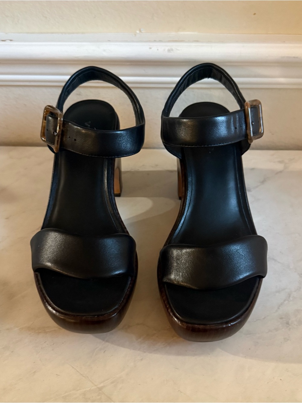 Vince Noelle Leather Platform Block Heel Sandals - Picture 2 of 8